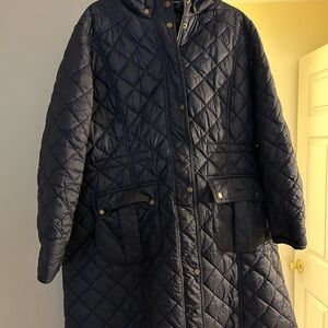 Barbour Navy Quilted Puffer Coat